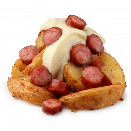 Картофель из печи с баварскими колбасками